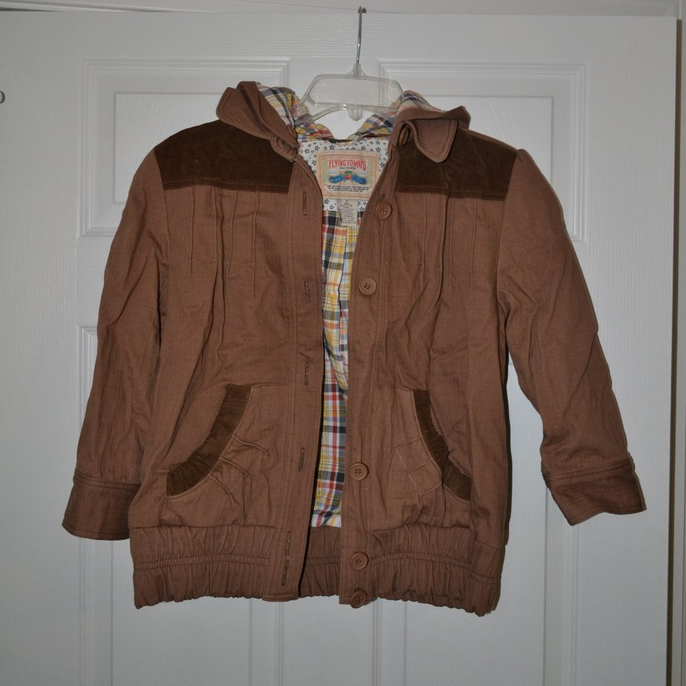 Spring Jacket with Corduroy Trim & Removable Hood